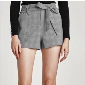 Zara XS High Waisted Checkered Shorts
